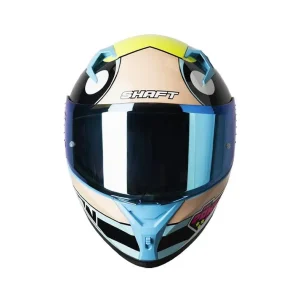 Casco Shaft 526Sp Evo Burbuja Azul Claro Amarillo Visor Iridium Azul
