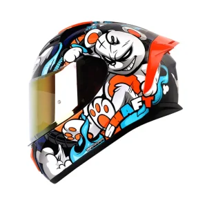 CASCO SHAFT SH-582SP EVO ANGRY AZUL OSCURO BLANCO IRIDIUM