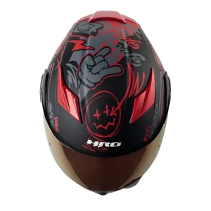 Casco Hro 3400Dv Evo Razor Gris Rojo Visor Iridium Rojo