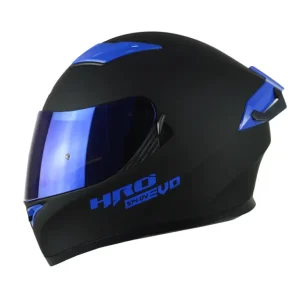 Casco Hro 514Dv Evo Solid Negro Azul Visor Iridium Azul