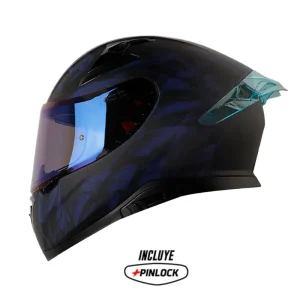 Casco Shaft Pro 612Dv Evo Apex Predat Azul Negro Visor Iridium Azul
