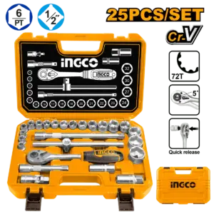 Juego De Dados De 25 Piezas M1/2 INGCO   HKTS12251