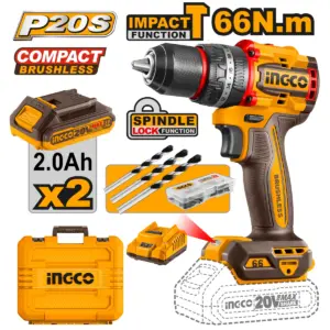 Taladro inalámbrico de Impacto 1/2 20V 66Nm INGCO  UCIDLI20668